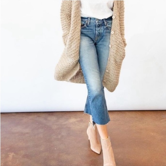 GRLFRND Tatum Mid-Rise Micro Boot Jean in Turn Blue Size 28 - Picture 1 of 11